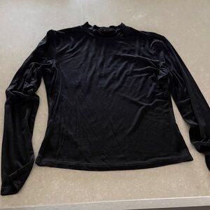 Black Long Sleeve Mock Neck Top
